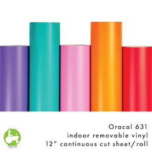 Oracal 631 - Rollos de corte continuo de 24", vinilo extraíble para interiores