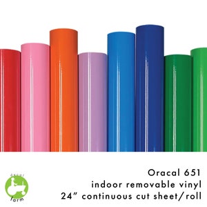 Oracal 651 - 24&quot; door de voet continu gesneden rollen, outdoor permanent vinyl