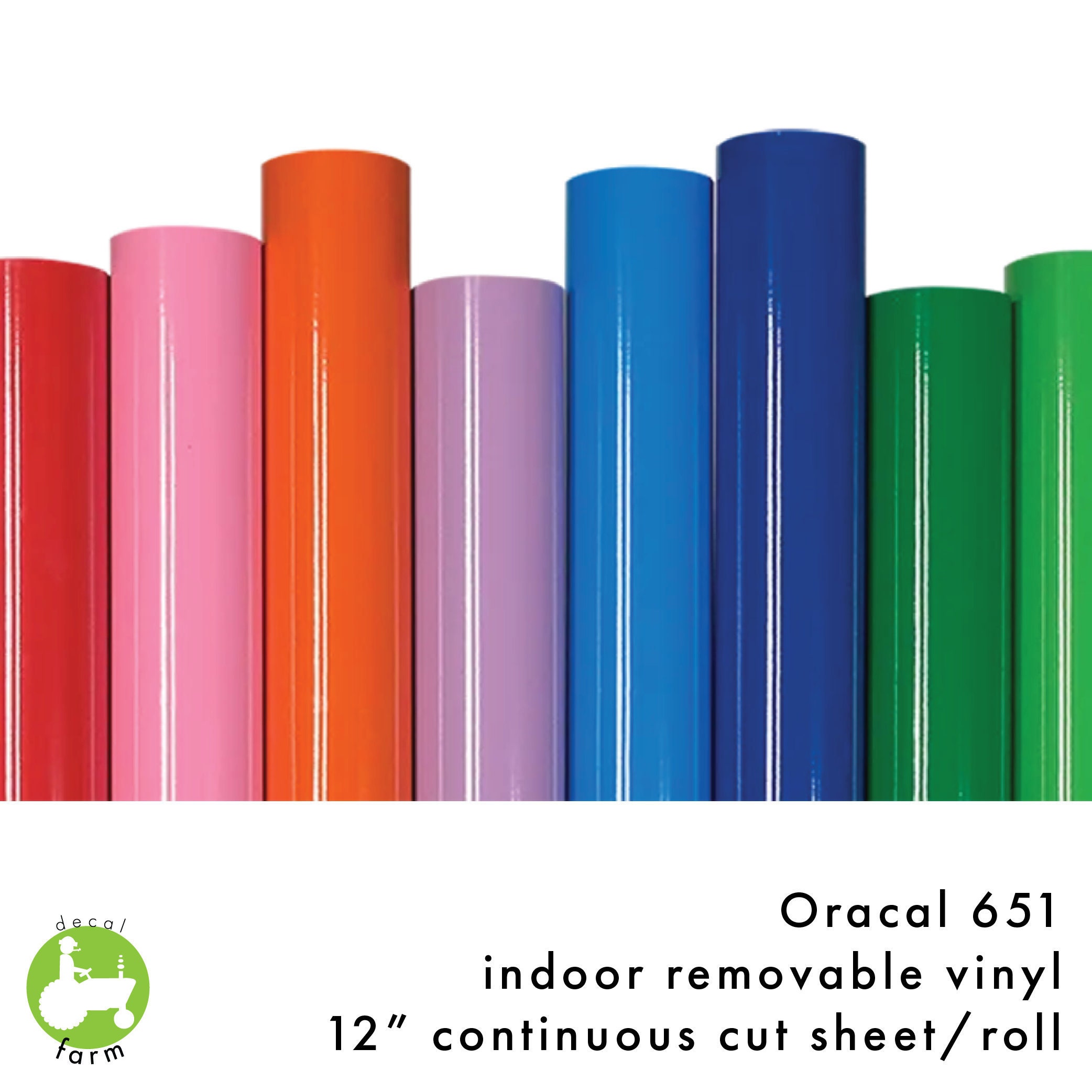 Oracal 651 - 12" dai rotoli tagliati continuamente a piedi, vinile permanente per esterni