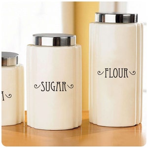 Canister Labels, Custom Text Vinyl Decal Stickers image 1