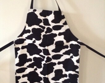 Kids, Toddler, Adults Full cow Print Apron, Gift For Teens, Art Apron, Dairy Cow Fabric, Australian Sellers, Housewarming Gift, Kitchen gift