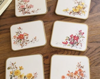 Beautiful Vintage Rose Flower Coasters, Jason Drink Coasters, Made In New Zealand, Floral Vintage Homewares, Housewarming Gift, Vintage Home