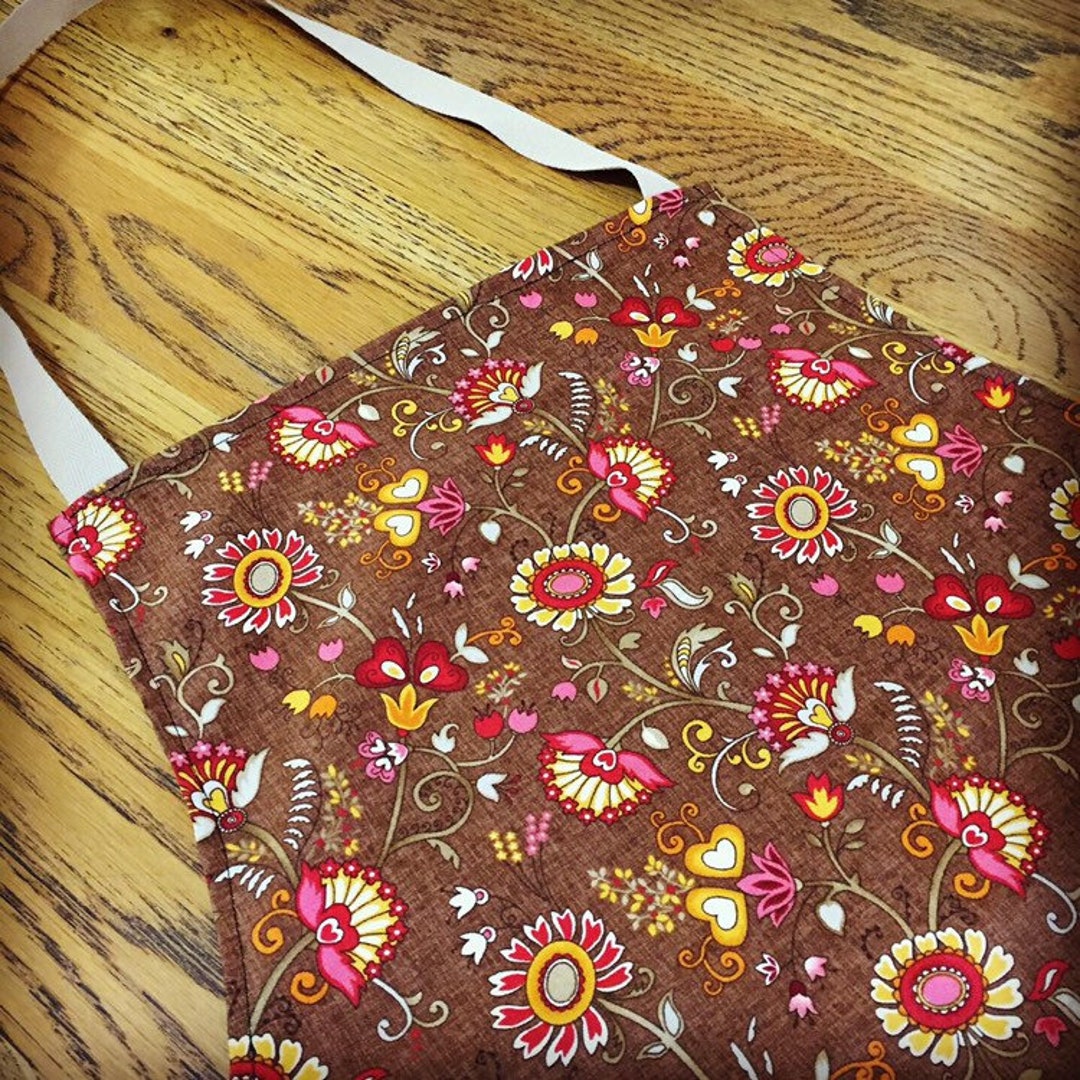 Toddler, Kids, Adults Full Brown Autumn Flower Apron, Art or Kitchen ...