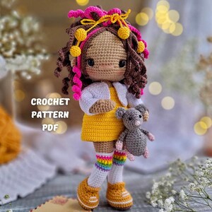 Schema all&#39;uncinetto per la bambola Eva amigurumi file PDF in inglese