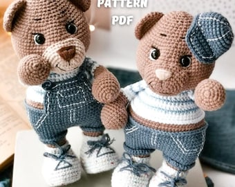 BEAR crochet pattern Animals, Amigurumi Teddy Bear easy crochet, English PDF file, Crochet toy pattern