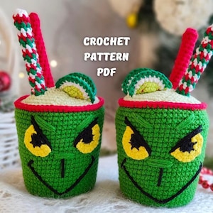 Grin nch Cocktail Crochet PATTERN Amigurumi toy, Grin nch Christmas Decoration funny gift, English PDF File, first Christmas