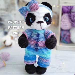 Crochet PATTERN Panda Animals, Amigurumi bear pattern, English PDF file, Crochet toy pattern