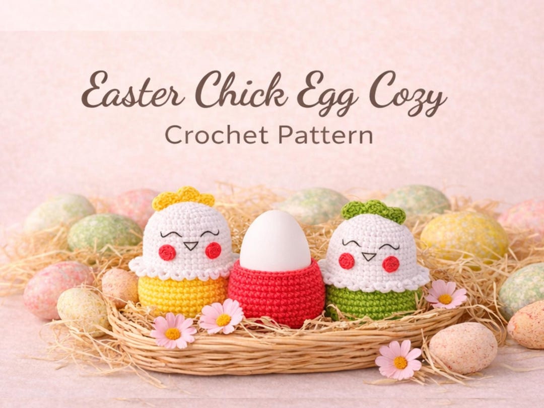 Easter Egg Cozy Crochet Pattern PDF, Chick Egg Holder, Amigurumi Chick ...