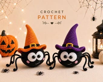 Haakpatroon spin pdf | Leuk amigurumi-spinspeelgoed | Eenvoudig haakpatroon voor beginners | Kawaii knuffel | Klein cadeau-idee en halloweendecor