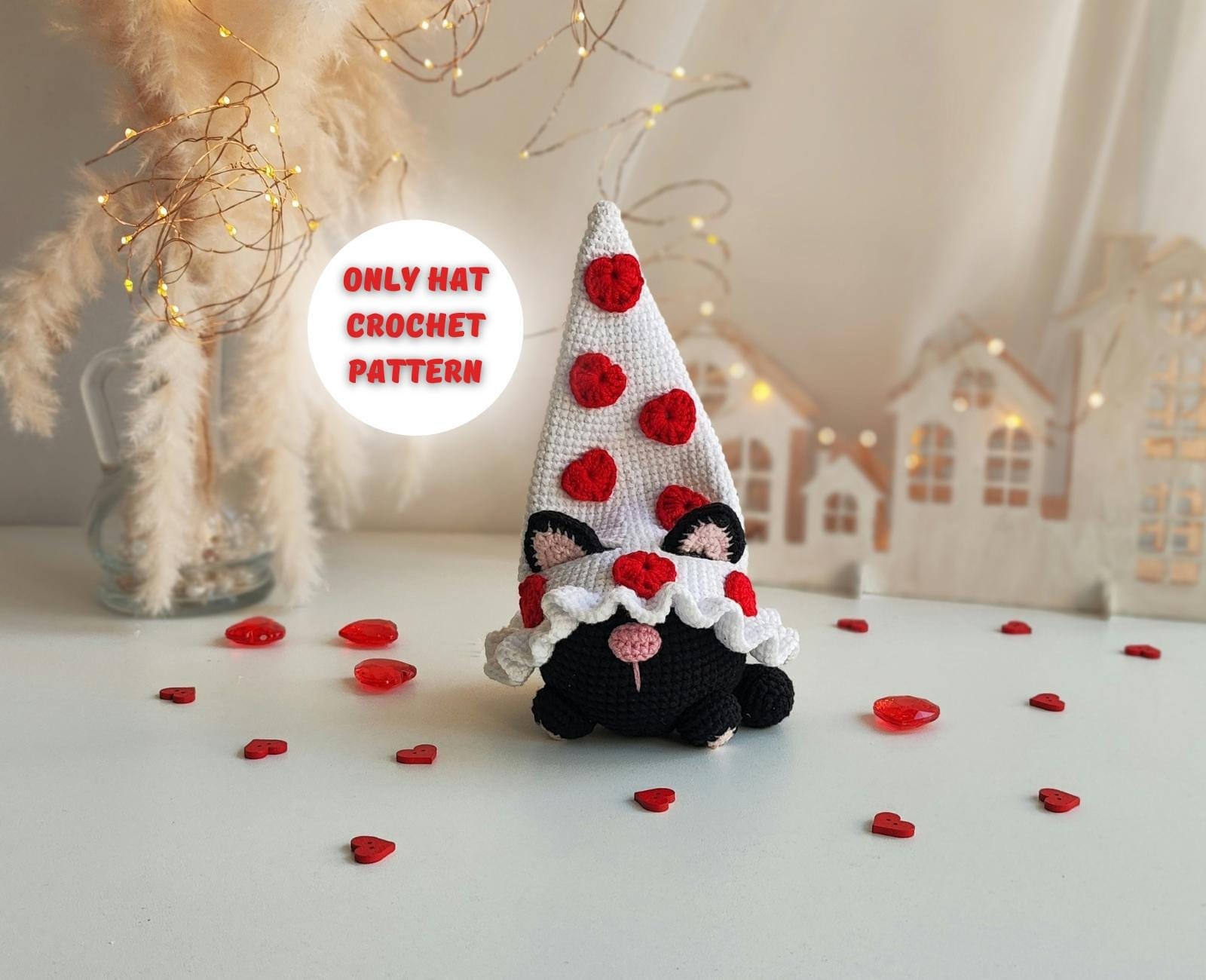 30 Valentine Crochet Patterns to Make for Gifts, Decor, and Cozy Seasonal Touches 31 Valentine Hat for Cat or Dog Gnome Pattern