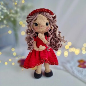 Crochet DOLL Pattern in Red Dress PDF in English, Amigurumi Stuffed ...