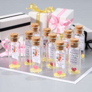 Grandma Memorial Favors, Celebration for Life Favors, Funeral Photo Favors in Memory of Her, Custom Message in a Bottle Keepsake for Family