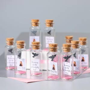 Funeral Favors In Bulk to Remember of Her, Celebration for Life Favors for Friends, Memorial Favors For Guests, Message in a Bottle Keepsake