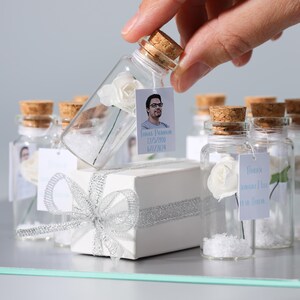Custom Celebration Of Life Favors, Funeral Favors with Photo, Memorial Favors in Bulk, Personalized Message in a Bottle Keepsakes