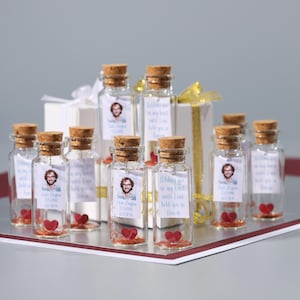 Funeral Favors In Bulk, Celebration of Life Gifts for Guests, Forever in Our Hearts, Custom Message in a Bottle, Sympathy Gifts in Boxes