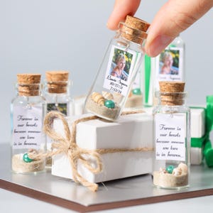 Nautical Memorial Favors, Custom Celebration Of Life, Beach Funeral Favors with Photo, Funeral Sand and Shells Keepsakes in Bulk for Guests