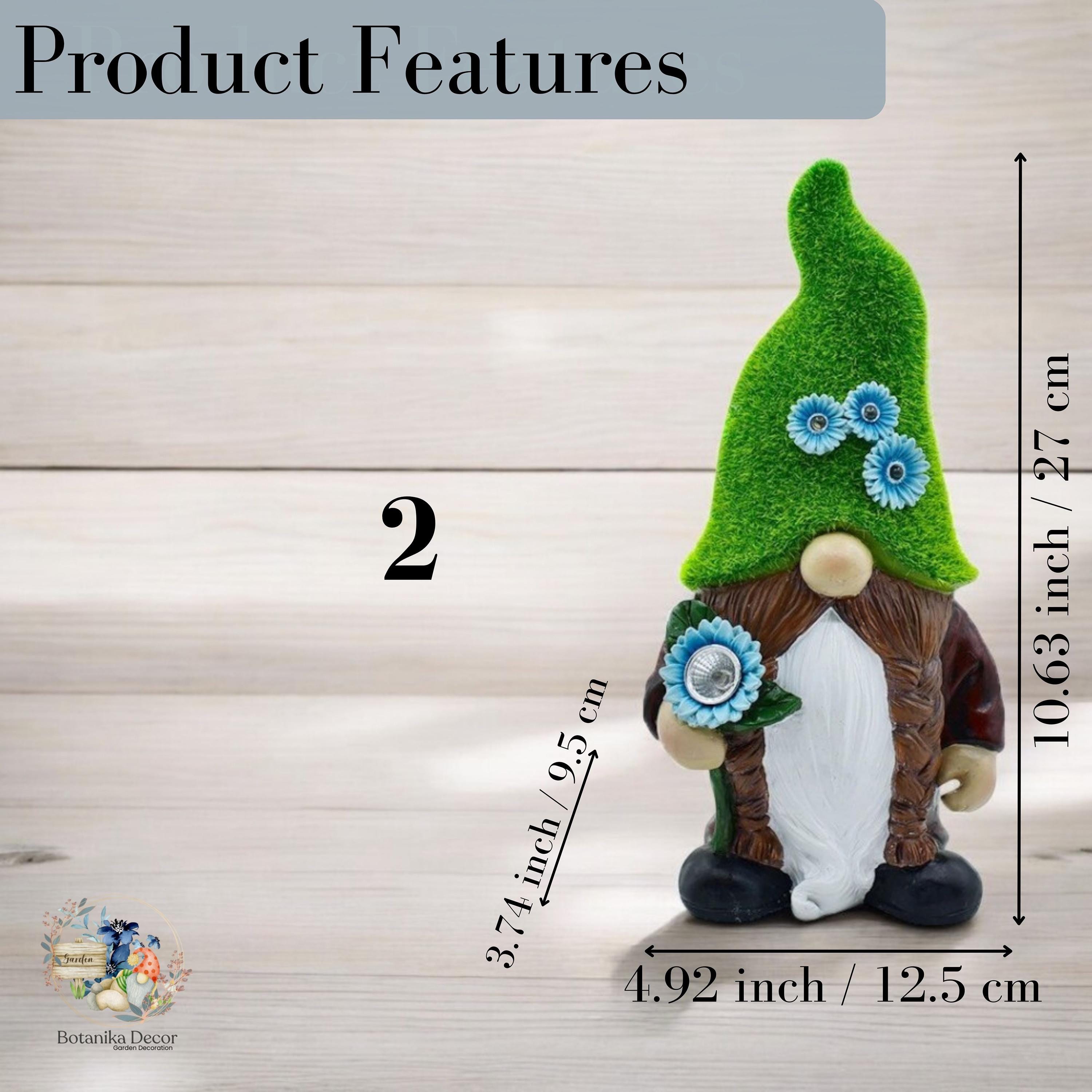 ソーラーガーデンノーム像 - LEDライト付き樹脂製スカンジナビア風装飾