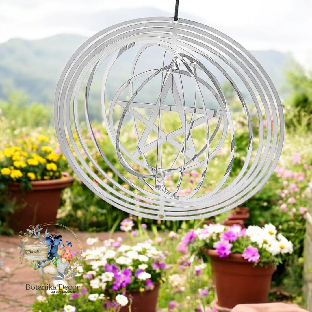 3D Star Wind Spinner – Reflective Metal Garden Decor, Bird Repellent - Etsy