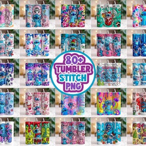 80+ Stitch Tumbler Wrap Png Bundle, Design 3D Gonfiabile Stitch Tumbler PNG, Carino Cartone Animato Stitch SPng, Lilo & Stitch Sublimazione