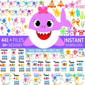 Birthday shark svg, Layered SVG, cricut, cut files, layered digital vector file