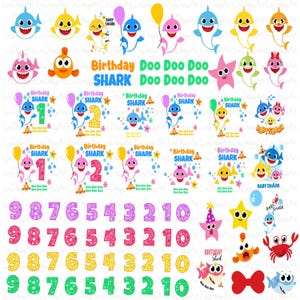 Birthday shark svg, Layered SVG, cricut, cut files, layered digital vector file