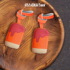 Ice Cream Bag Charm, Bag Charm Leather, Real Leather 100% Handmade, ưBag Keychain, Leather Purse Charm, Leather charm for women