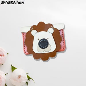Wallet Lion, Leather Wallet, Leather Wallet Lion, Wallet for Baby, Leather Lion, Personalized gifts, Gift for her