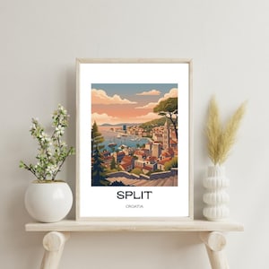 Split Kroatien, Matt Vertikal Stadtbild (Küstenreise Wandkunst)