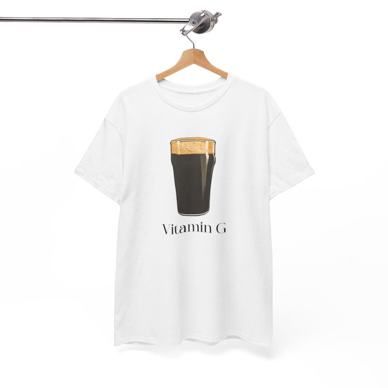 Koszulka z nadrukiem piwa Guinness: witamina G (w stylu irlandzkiego pubu) zdjęcie 3