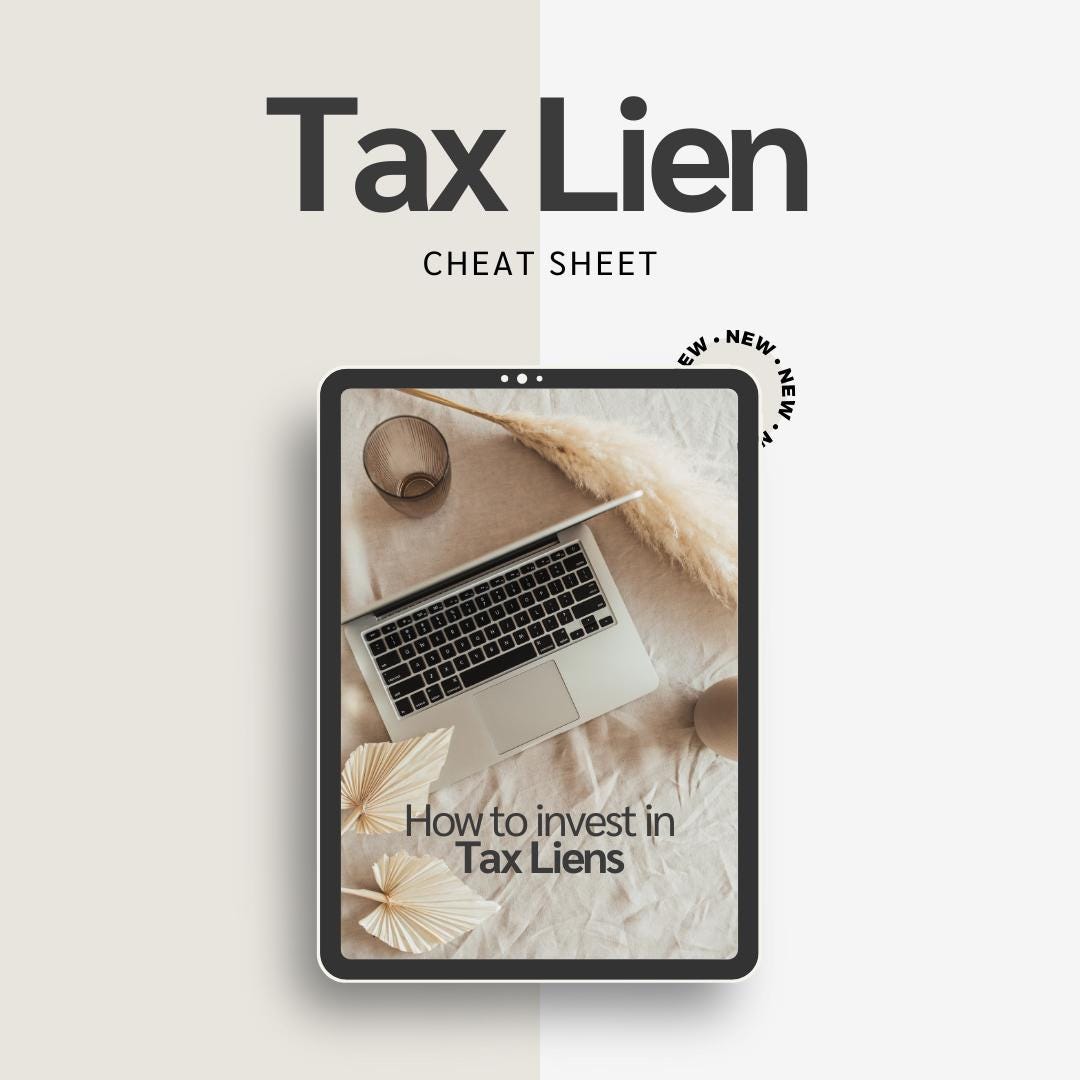 Tax Lien Investing Cheat Sheet Real Estate Guide & Checklist