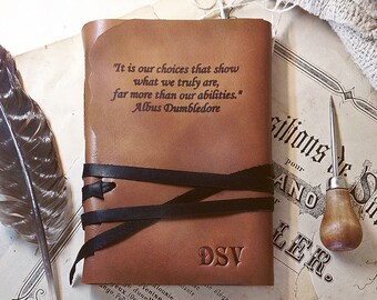 leather journal, your custom monogram, personalized journal in vintage style, travel notebook, brown journal
