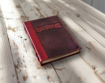 Classic Leather Journal: Timeless Vintage Red Diary, Elegant Blank Book with Quality Paper for Drawing and Writing, Artist Sketchbook OOAK