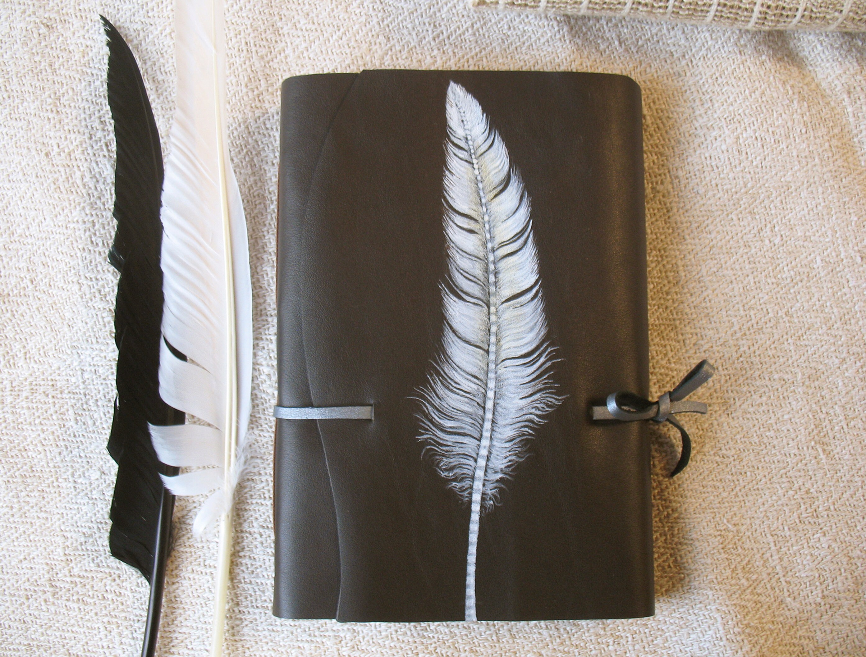Quill Leather Journal Feather Plume Handmade Leather Etsy Canada