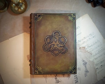 The Serpents Circle – Handmade Leather Journal, Grimoire – A Tome of Ancient Wisdom