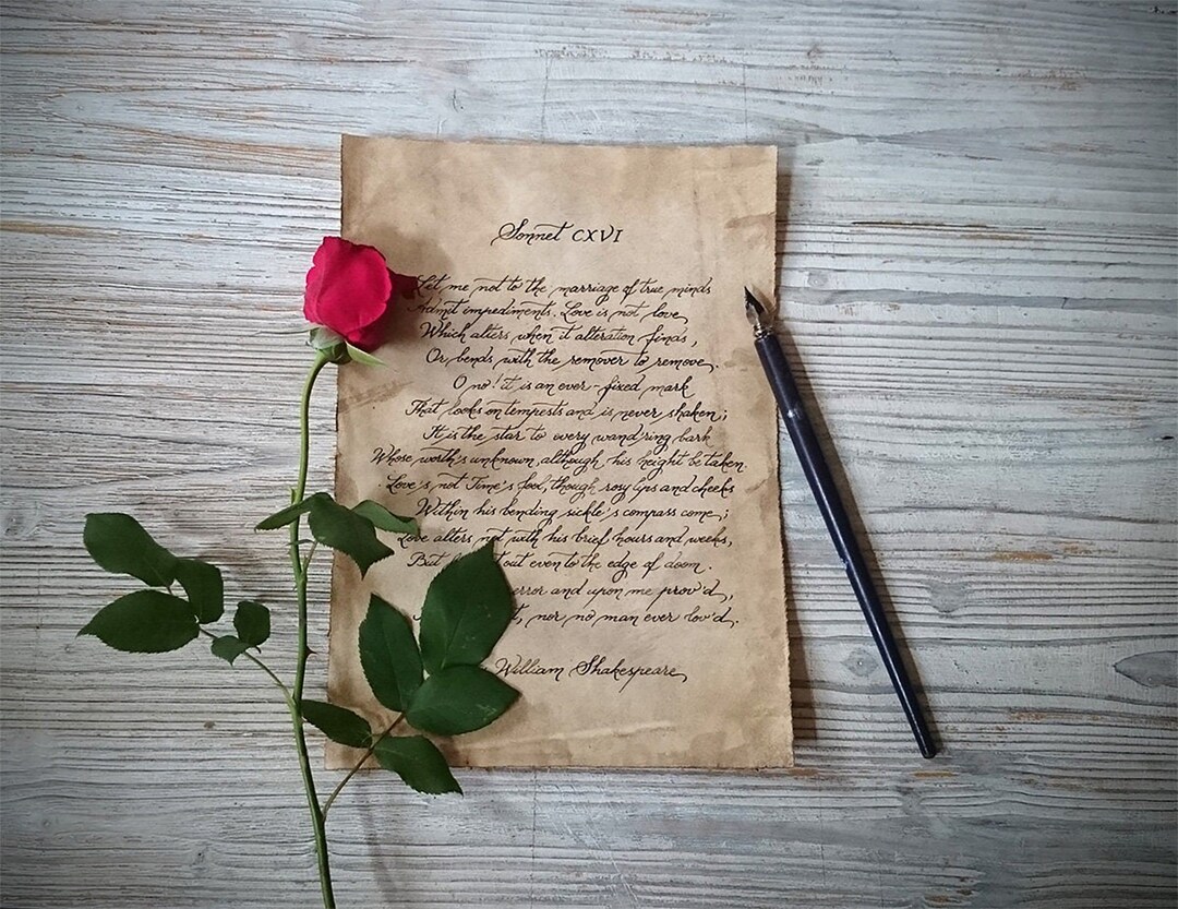 Custom Love Letter, Wedding Vows Calligraphy on Vintage Style Paper