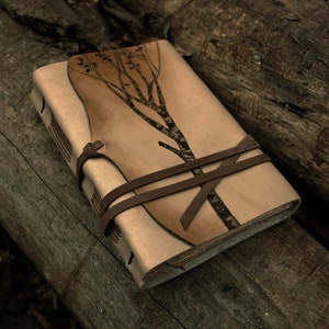 diario in pelle ad albero, quaderno personalizzato per uno scrittore, diario in pelle con monogramma, diario con albero, vecchia carta - Memorie di un albero
