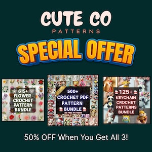 Get inspired by our amigurumi flower pattern collection with 600+ unique designs. This crochet flower bundle includes tulip crochet, crochet sunflower, and rose flower crochet for a vibrant spring crochet bouquet. Build your handmade bouquet with daisy flower bouquet and lily of the valley patterns. Every floral crochet project starts with a creative bouquet pattern from this set.