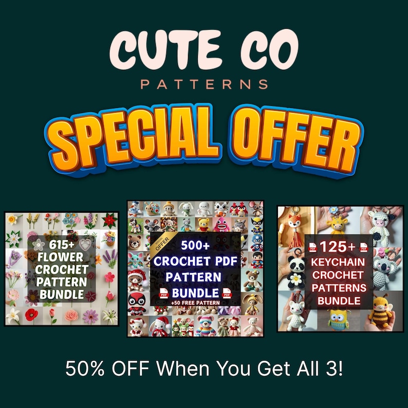 Get inspired by our amigurumi flower pattern collection with 600+ unique designs. This crochet flower bundle includes tulip crochet, crochet sunflower, and rose flower crochet for a vibrant spring crochet bouquet. Build your handmade bouquet with daisy flower bouquet and lily of the valley patterns. Every floral crochet project starts with a creative bouquet pattern from this set.