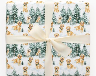Snow Day for the Goldens Wrapping Paper