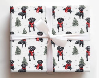 Snow Day for Black Lab Wrapping Paper
