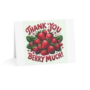 Thank You Berry Much-wenskaarten - gepersonaliseerde bedankkaarten met envelop - verkrijgbaar in 1, 10, 30 en 50 stuks