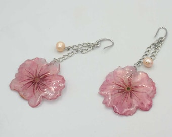 Pendientes Flor de Cerezo y perla