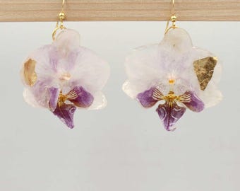 Pendientes con orquídeas naturales Delikatessen