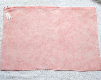 Peach Blossom, 36 count hand-dyed linen suitable for cross-stitch