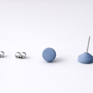 Polymer Clay Stud Earrings Set, Stainless Steel Posts, Minimalist Studs Pack, Neutral Pastel Color Earrings, Everyday Earring image 5