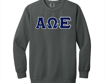 Alpha Omega Epsilon Sorority Comfort Colors Greek Letter Crewneck Sweatshirt