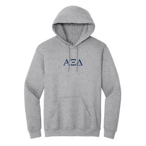 Sudadera con capucha con letras griegas bordadas del Centro de la Hermandad Alpha Xi Delta