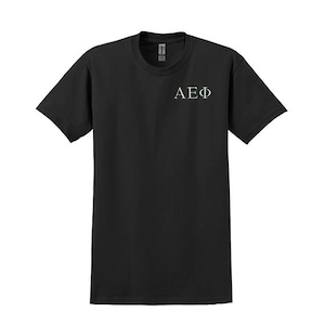 Alpha Epsilon Phi Sorority Embroidered Greek Letter T-shirt