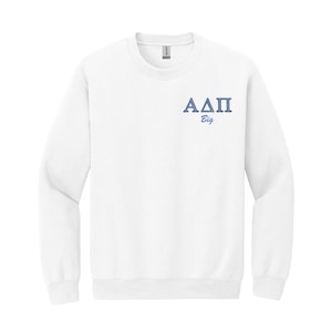 Alpha Delta Pi Sorority - Big - Embroidered Greek Letter Crewneck Sweatshirt
