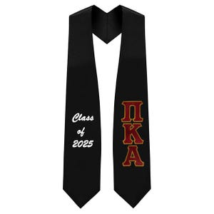 Estola de graduación con letras griegas de sarga de la fraternidad Pi Kappa Alpha